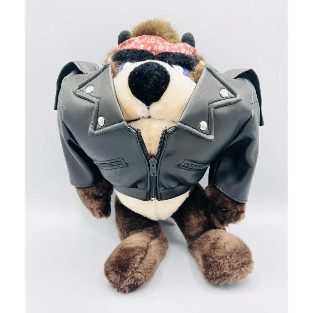 Vintage Taz Plush Looney Tunes Tazmanian Devil 9” 24K Co. 1993 WARNER BROS Biker